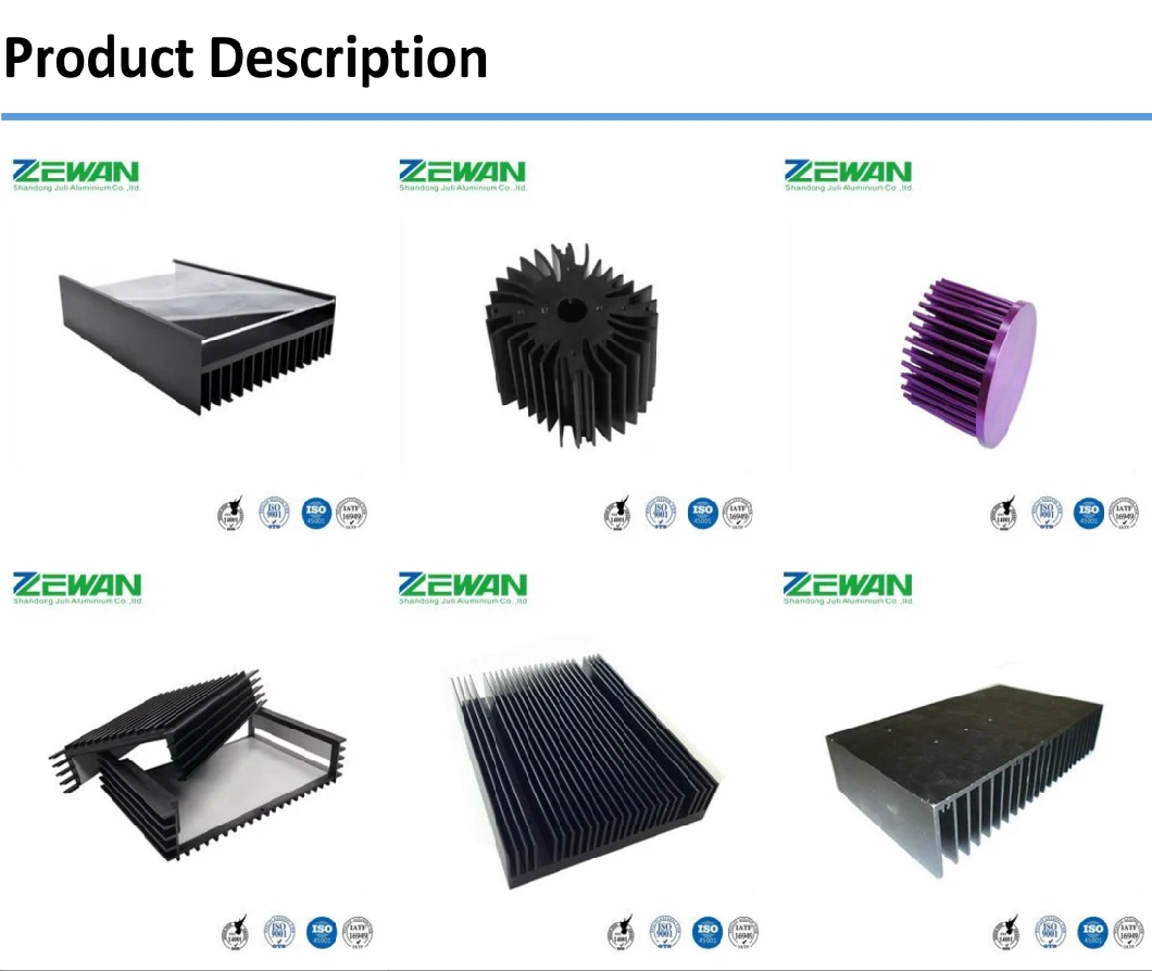 Custom Extruded Anodized Aluminum Heat Sink Profile for LED Heat Sink